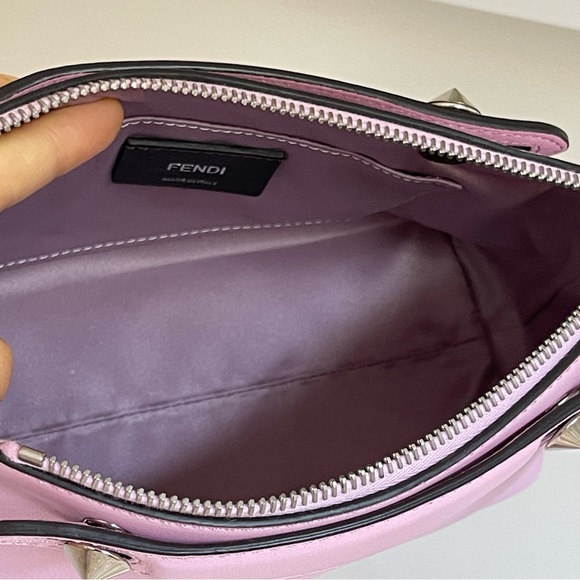 NEW Fendi Vitello Dolce Crystal Croc Tail Mini By The Way Boston Bag Pink - Picture 9 of 17